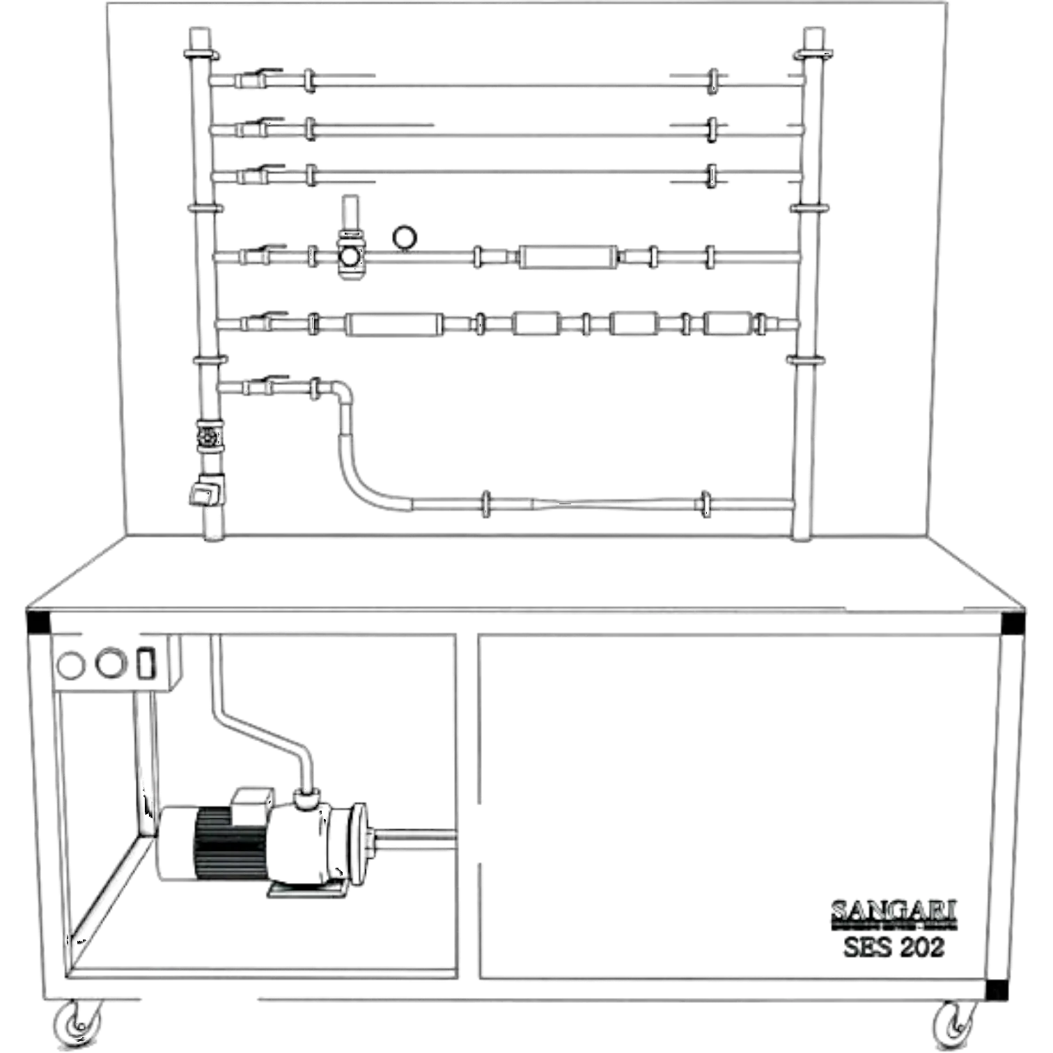 Schematic diagram of the FM562 apparatus — pipe flow