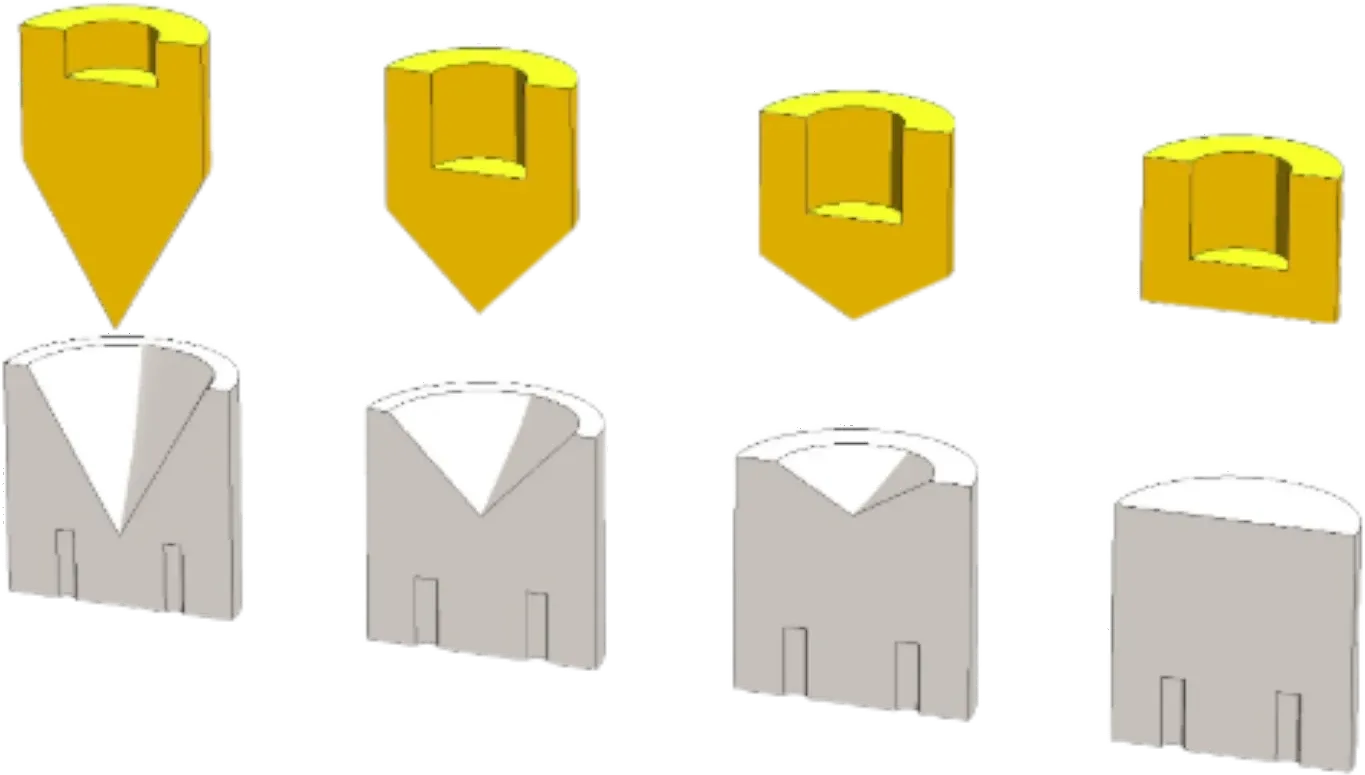 KD171 interchangeable pivots — 60°, 90°, 120° and 180° (flat)