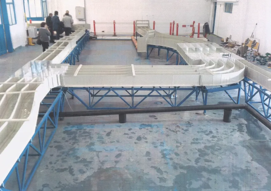 Realizare Model fizic al sistemului hidraulic Nod Popesti - Caseta - Colector B7 si Camera de siguranta - Colector A3 (scara modelare 1:20)